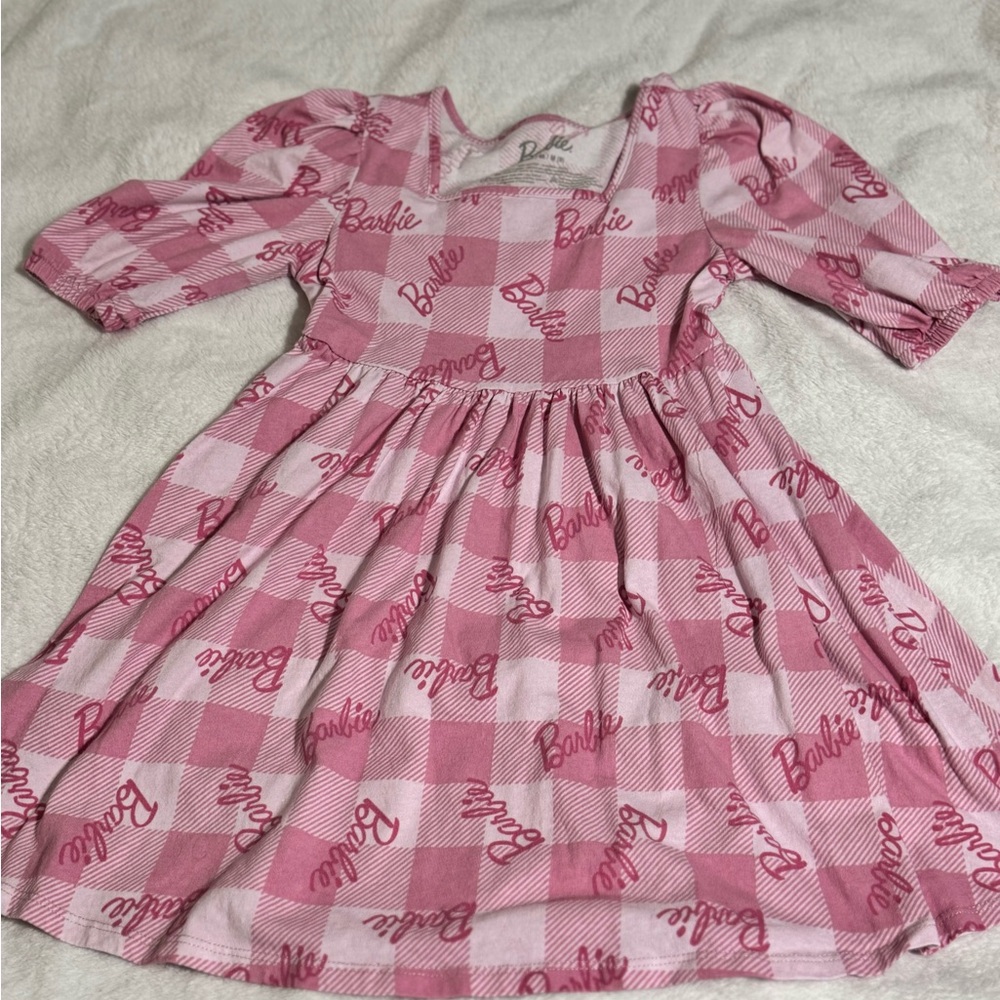 Pink Barbie Plaid Dress girls size 8